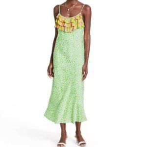 NWT Leopard Sleeveless Ruffle Slip Dress RIXO